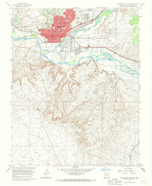 1965 Farmington South, NM - New Mexico - USGS Topographic Map