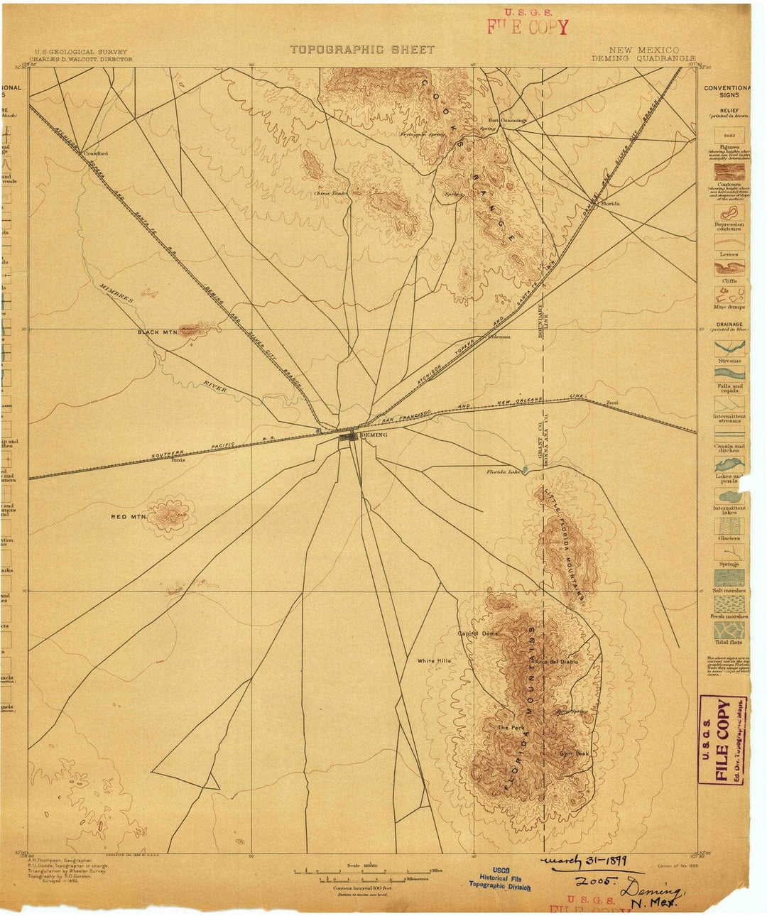 1899 Deming, NM - New Mexico - USGS Topographic Map