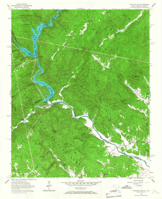 1957 Tugaloo Lake, GA - Georgia - USGS Topographic Map