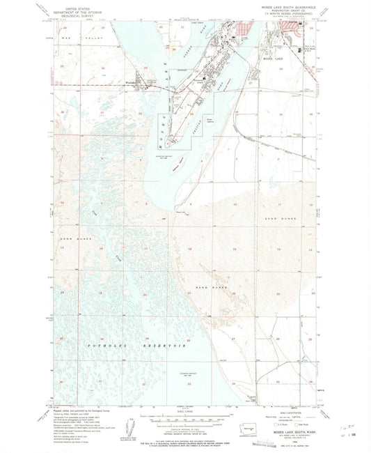 1956 Moses Lake South, WA - Washington - USGS Topographic Map