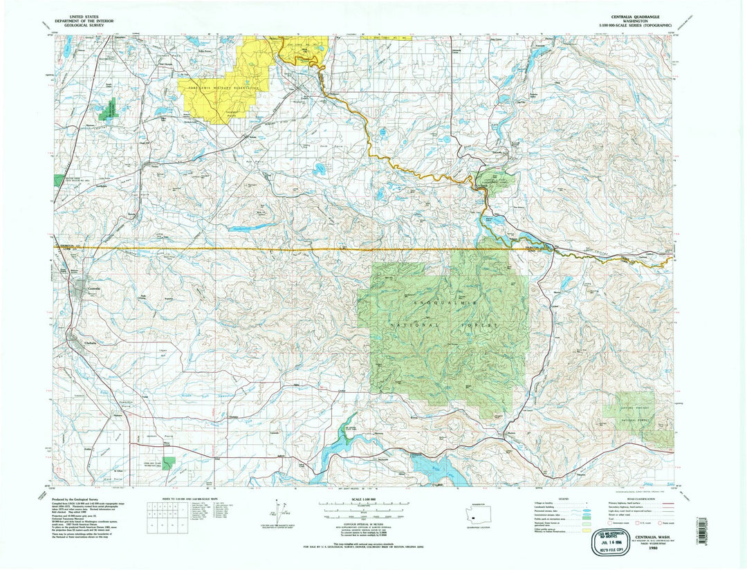 1980 Centralia, WA - Washington - USGS Topographic Map
