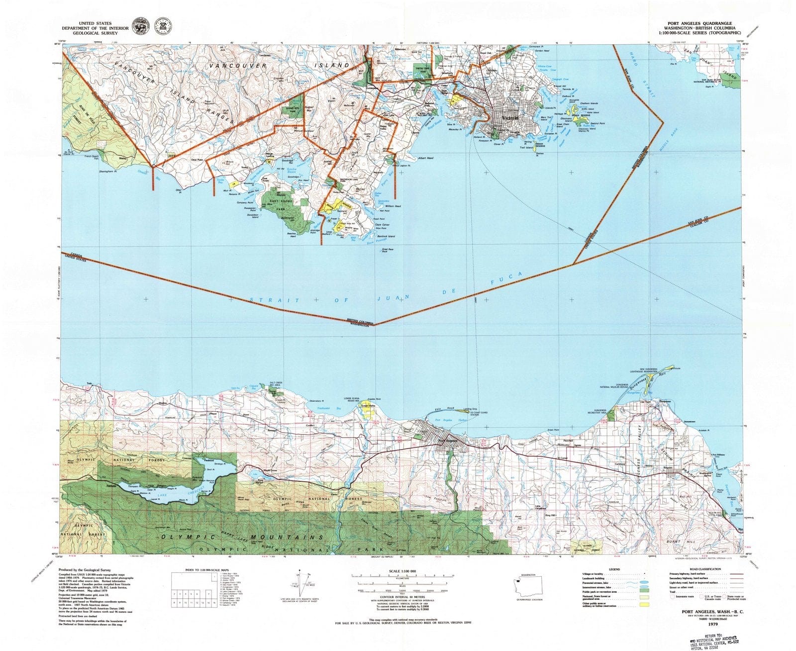 1979 Port Angeles, WA - Washington - USGS Topographic Map