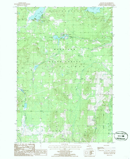 1986 Atlanta, MI - Michigan - USGS Topographic Map