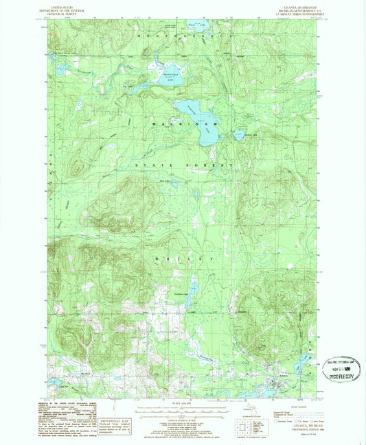 1986 Atlanta, MI - Michigan - USGS Topographic Map v2