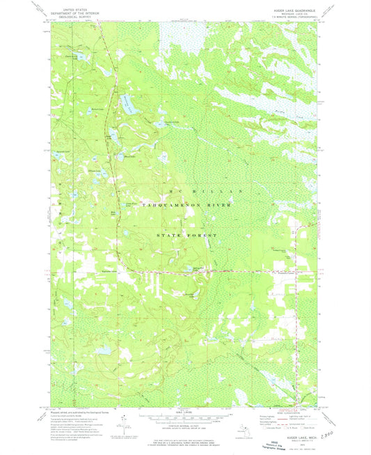 1962 Auger Lake, MI - Michigan - USGS Topographic Map