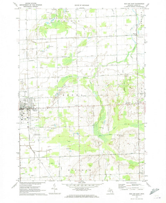 1970 Bad Axe East, MI - Michigan - USGS Topographic Map