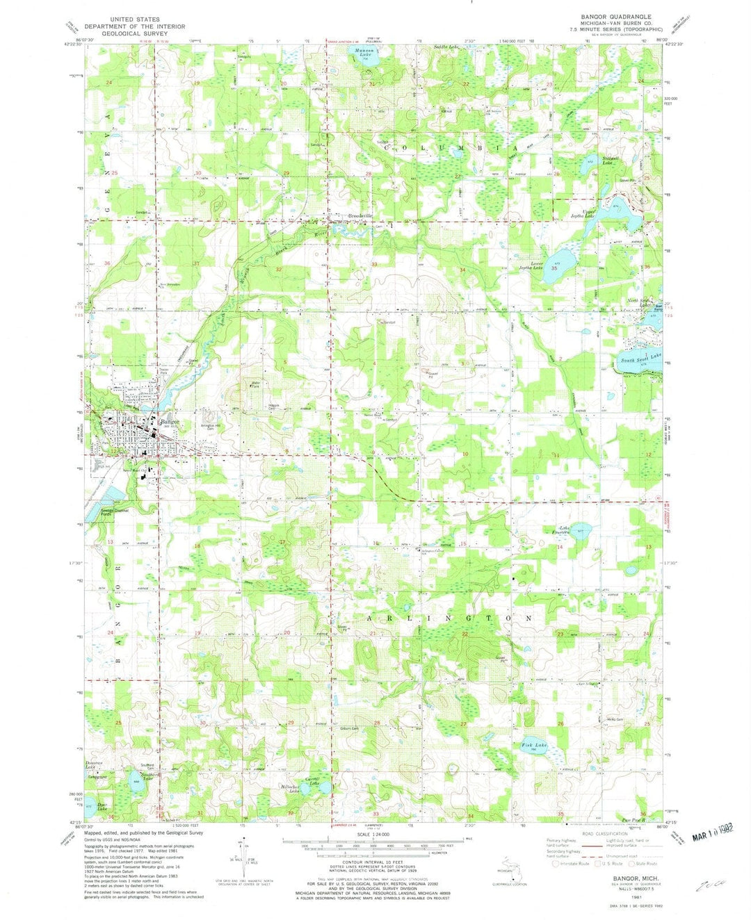 1981 Bangor, MI - Michigan - USGS Topographic Map