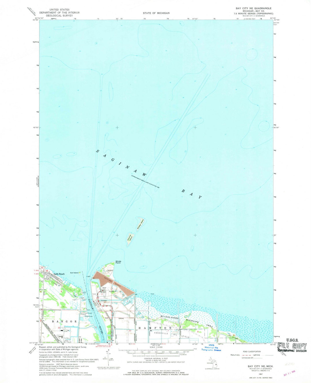 1967 Bay City, MI - Michigan - USGS Topographic Map