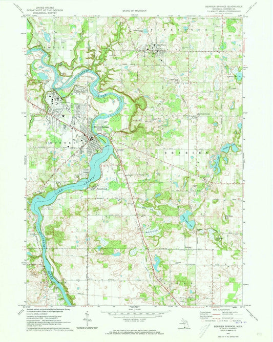 1971 Berrien Springs, MI - Michigan - USGS Topographic Map