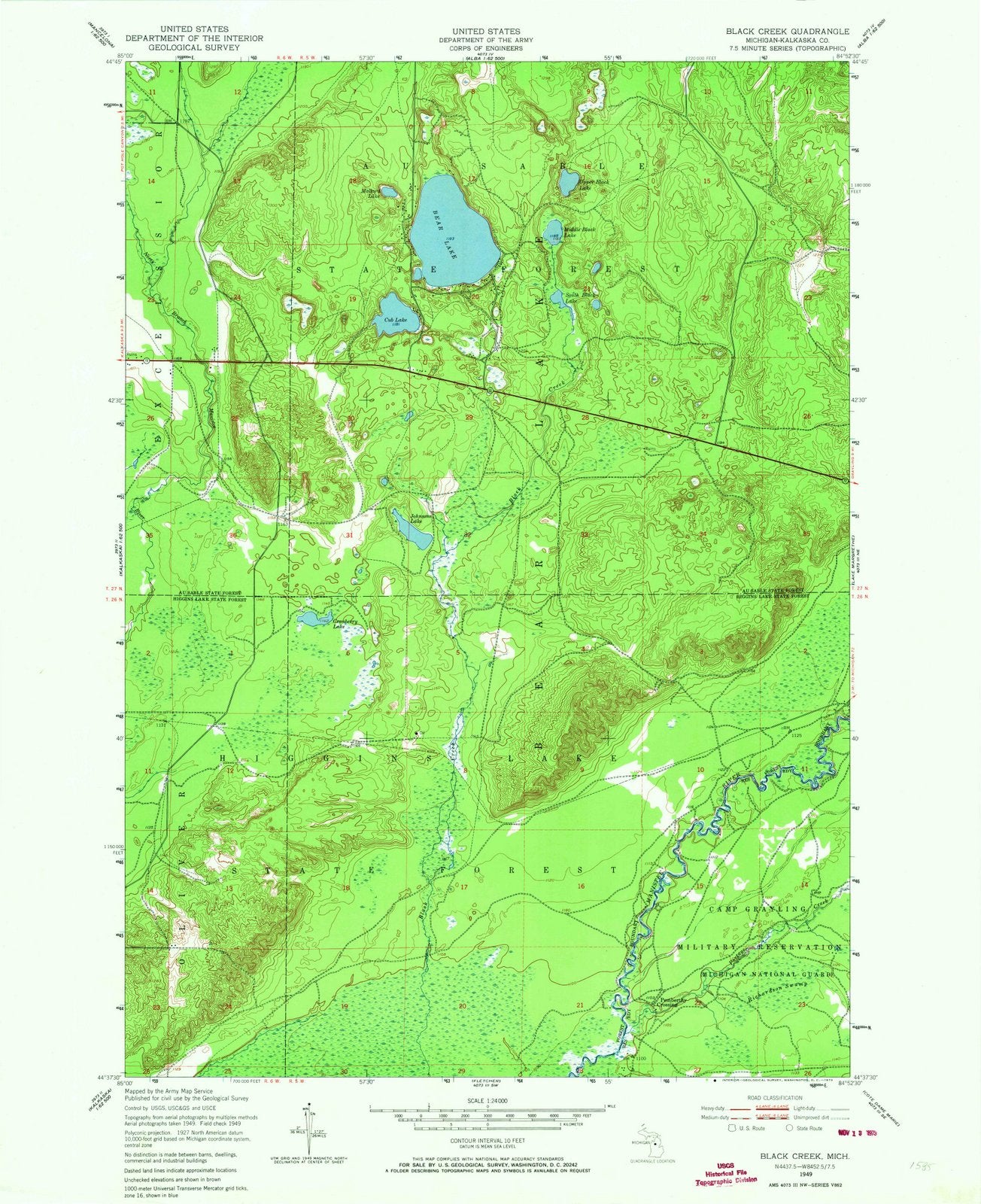 1949 Black Creek, MI - Michigan - USGS Topographic Map