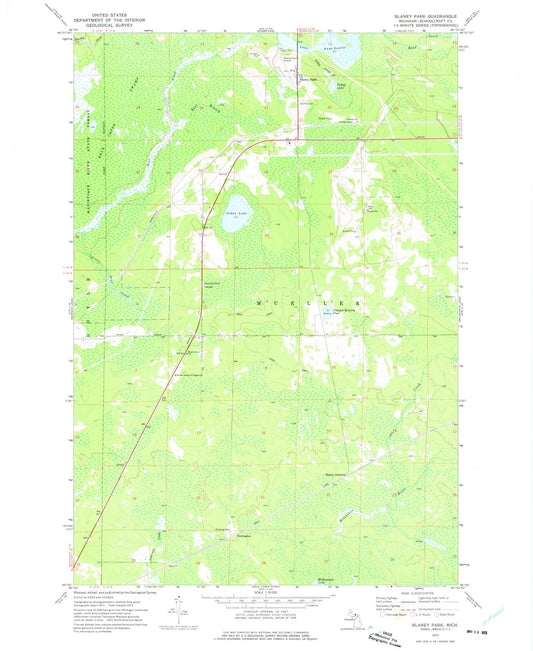 1972 Blaney Park, MI - Michigan - USGS Topographic Map