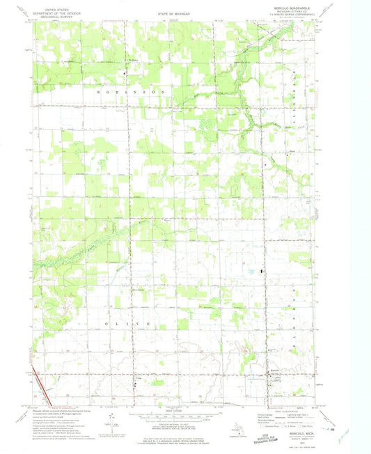 1972 Borculo, MI - Michigan - USGS Topographic Map