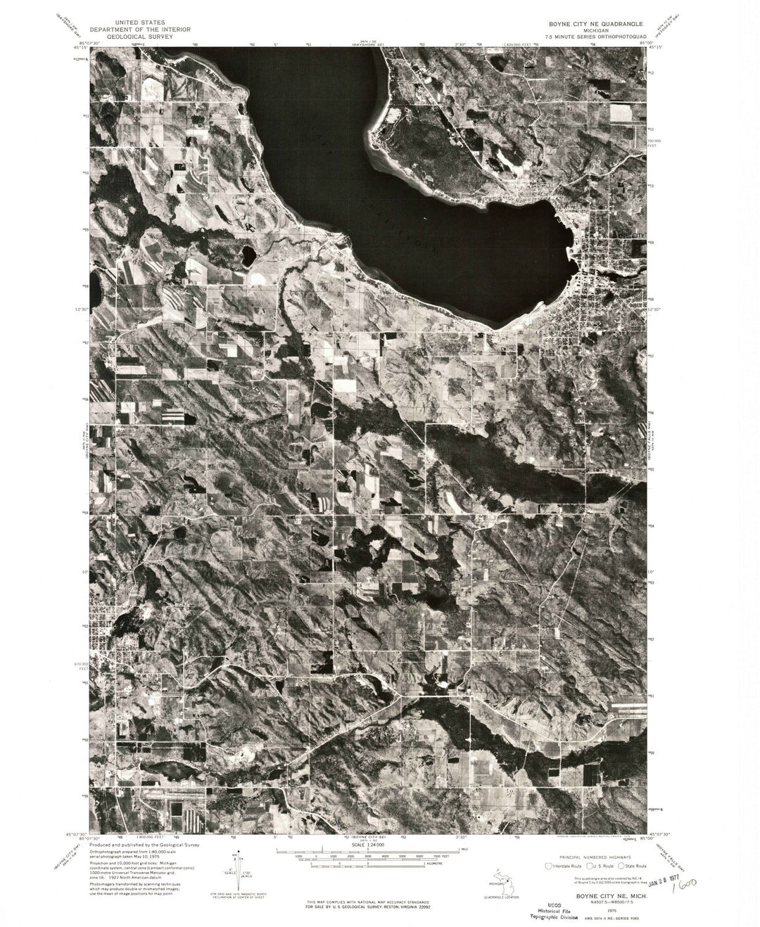1975 Boyne City, MI - Michigan - USGS Topographic Map