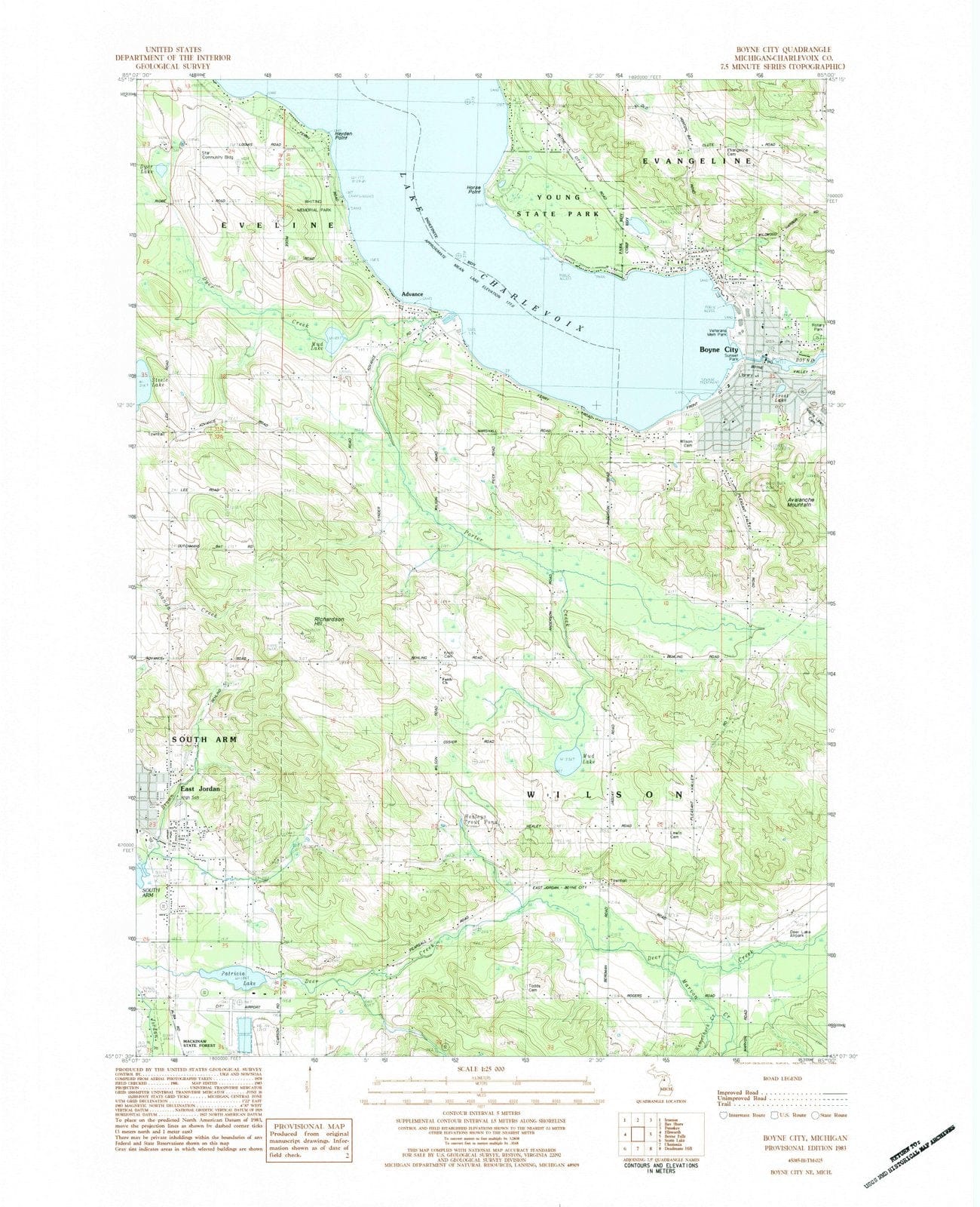 1983 Boyne City, MI - Michigan - USGS Topographic Map