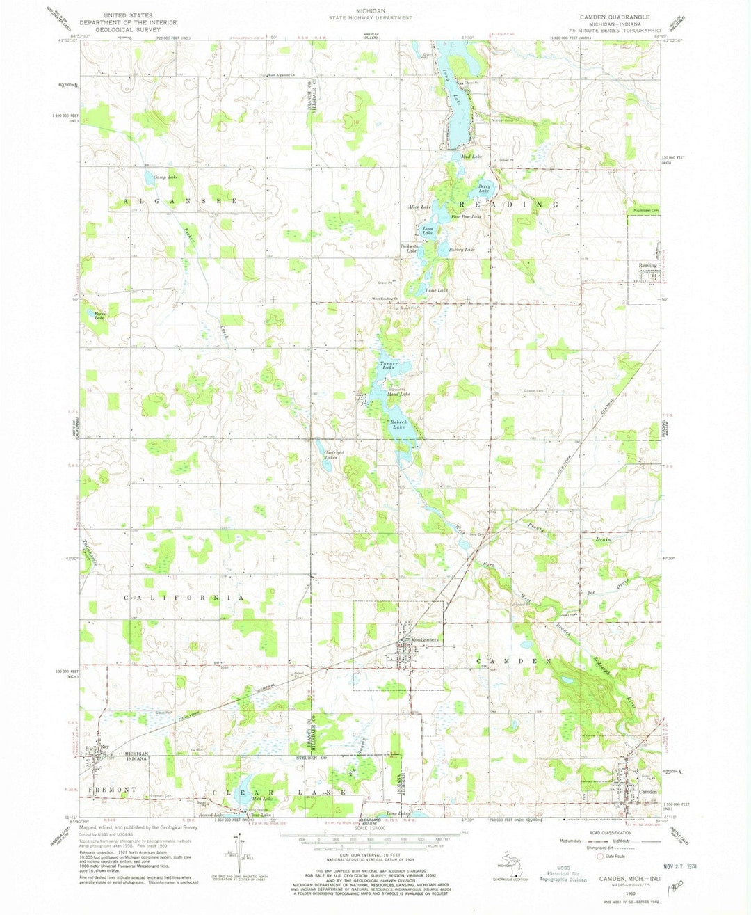 1960 Camden, MI - Michigan - USGS Topographic Map