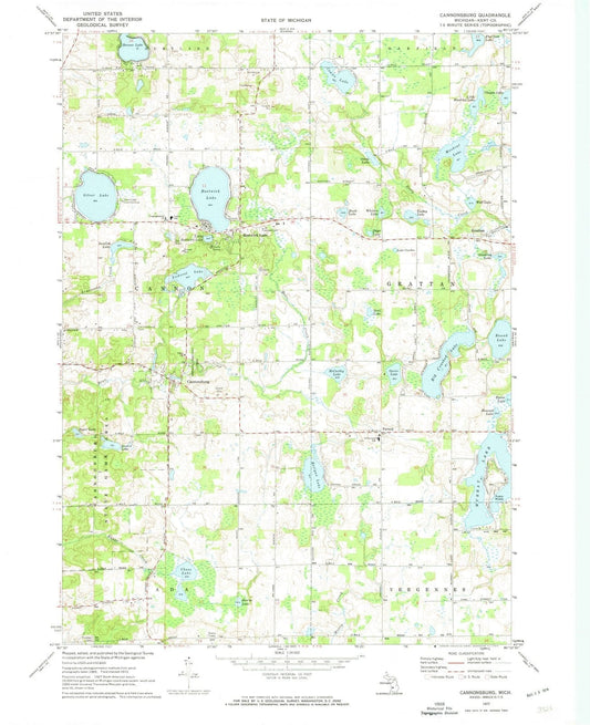 1972 Cannonsburg, MI - Michigan - USGS Topographic Map