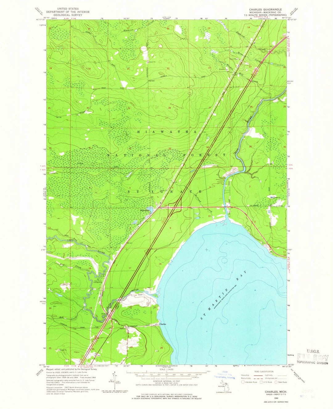 1964 Charles, MI - Michigan - USGS Topographic Map