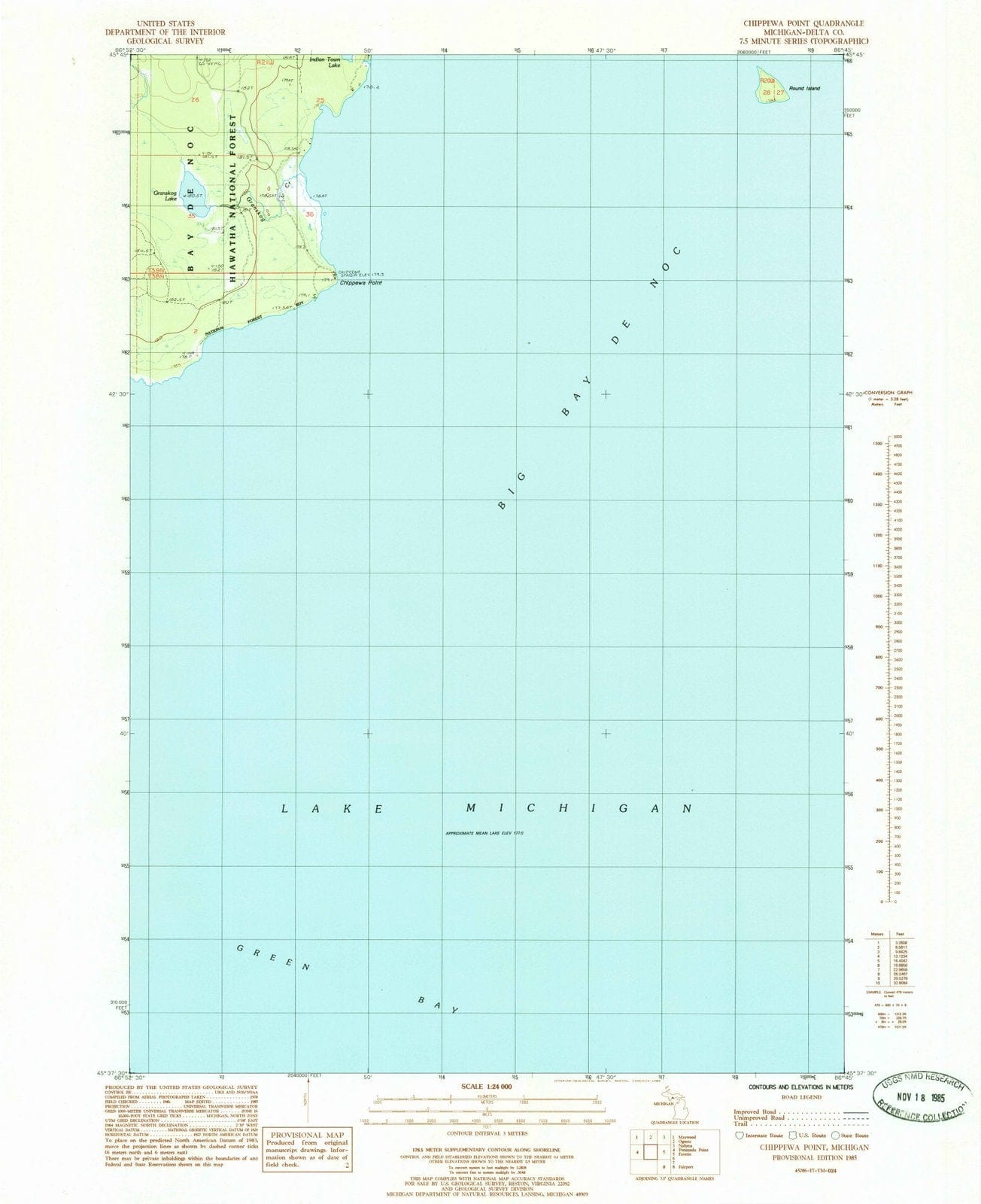 1985 Chippewa Point, MI - Michigan - USGS Topographic Map