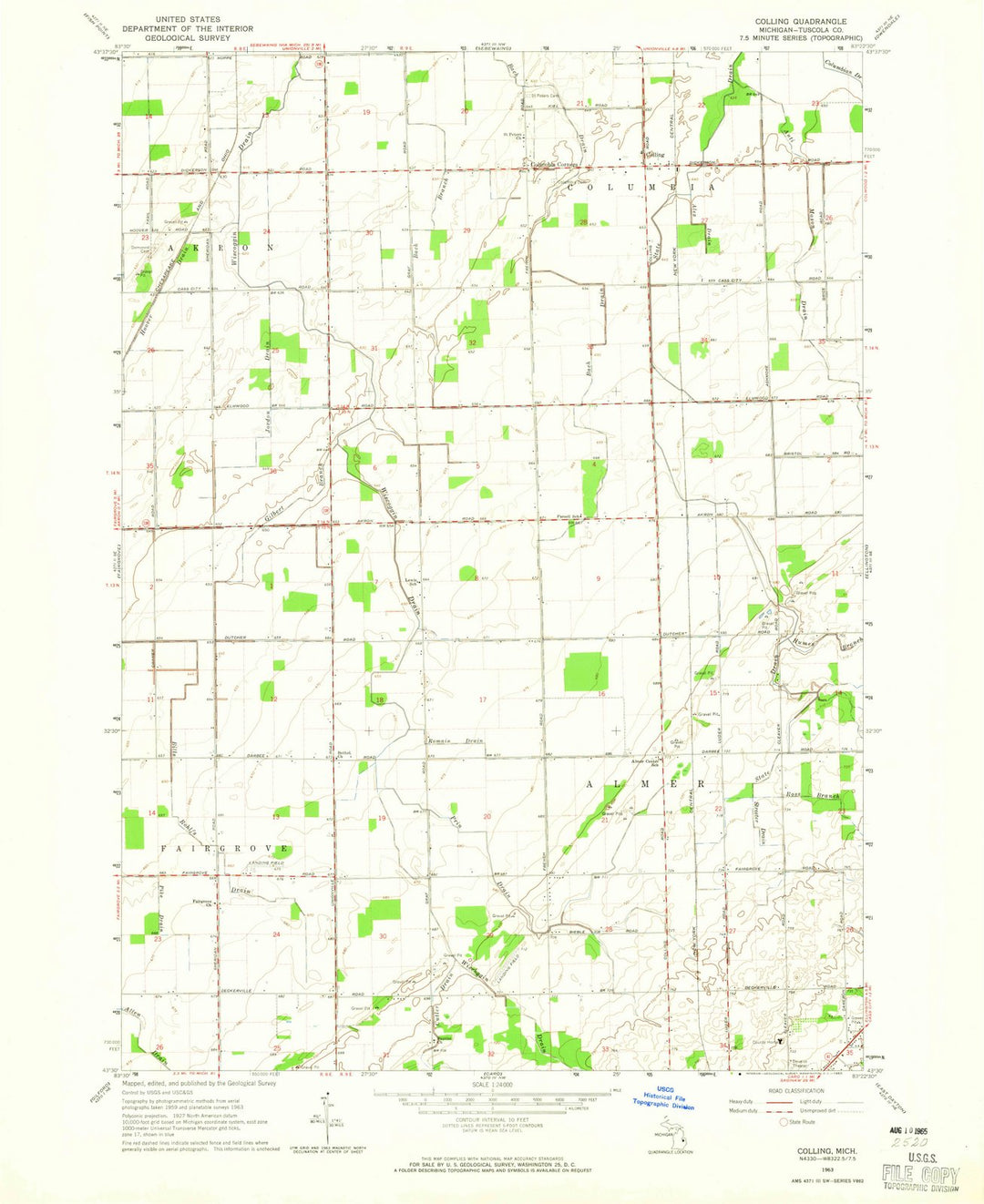 1963 Colling, MI - Michigan - USGS Topographic Map