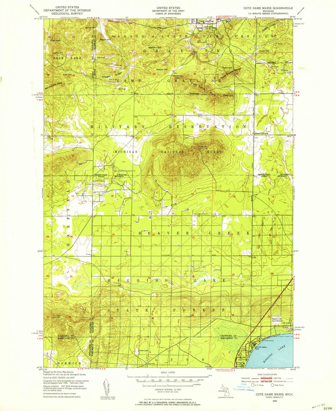 1950 Coteame Marie, MI - Michigan - USGS Topographic Map