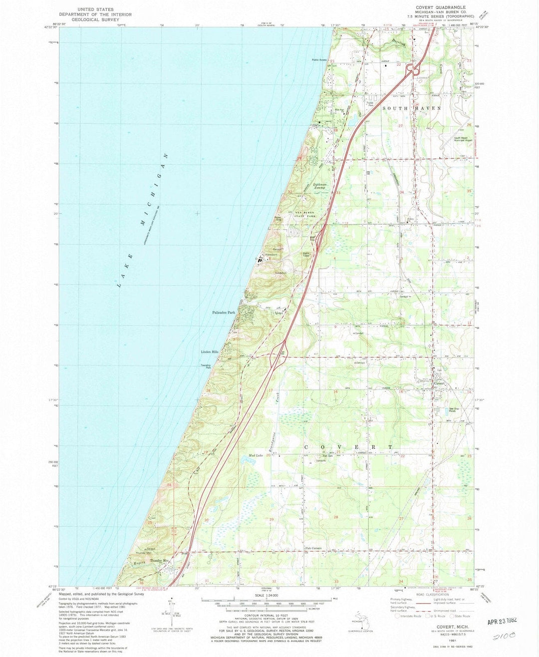 1981 Covert, MI - Michigan - USGS Topographic Map