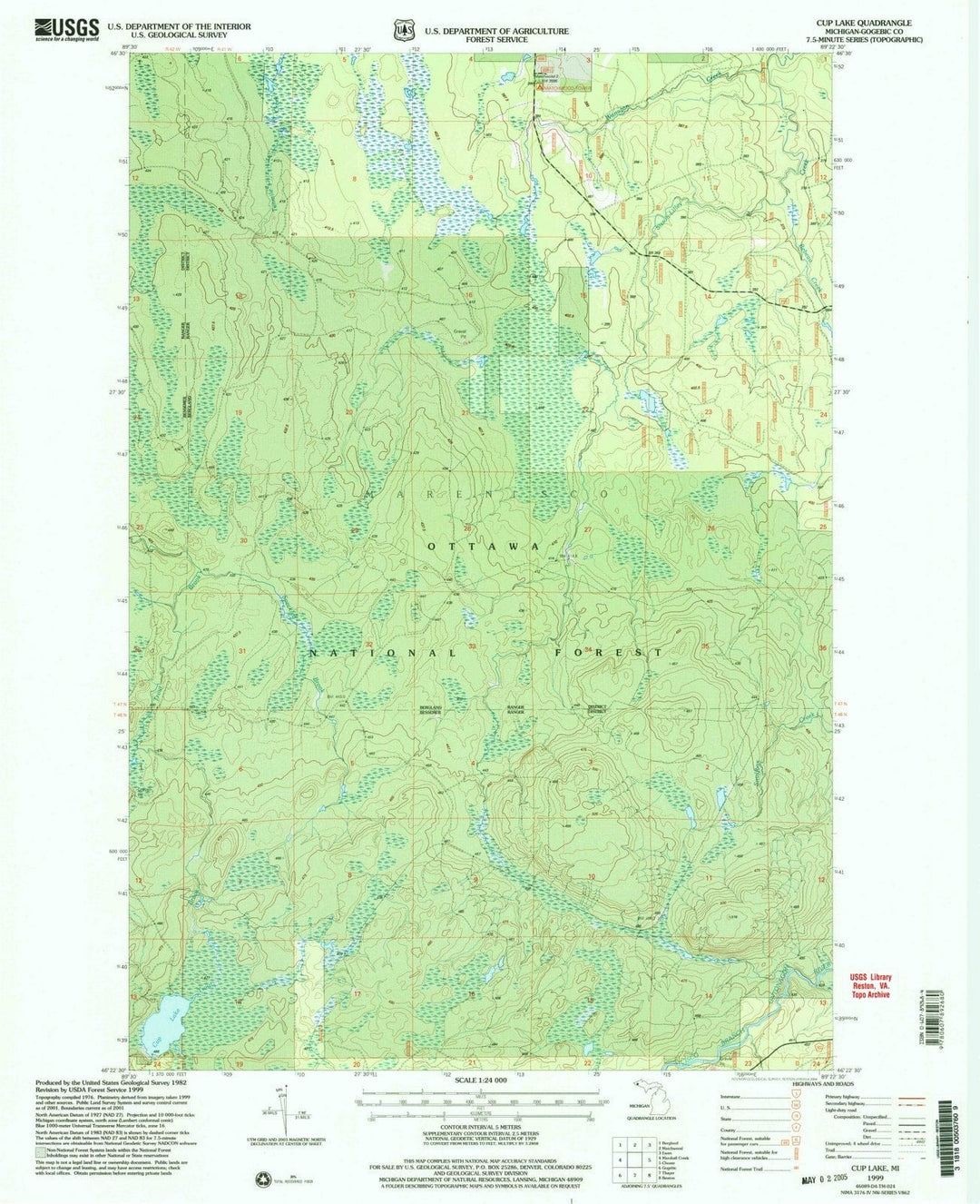1999 Cup Lake, MI - Michigan - USGS Topographic Map