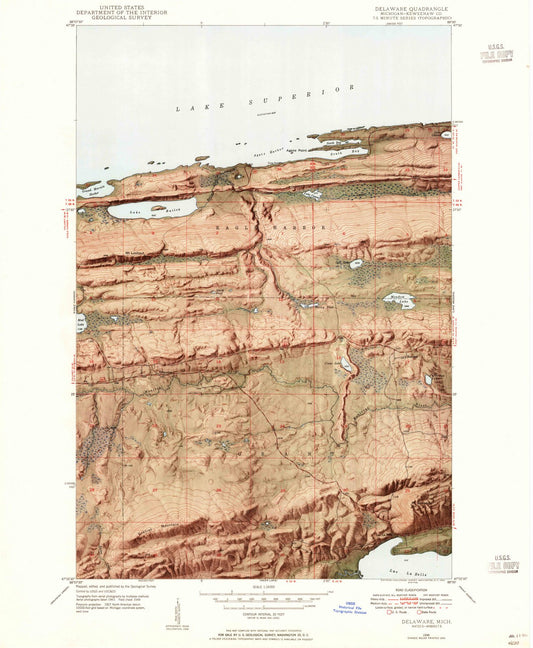 1948 Delaware, MI - Michigan - USGS Topographic Map
