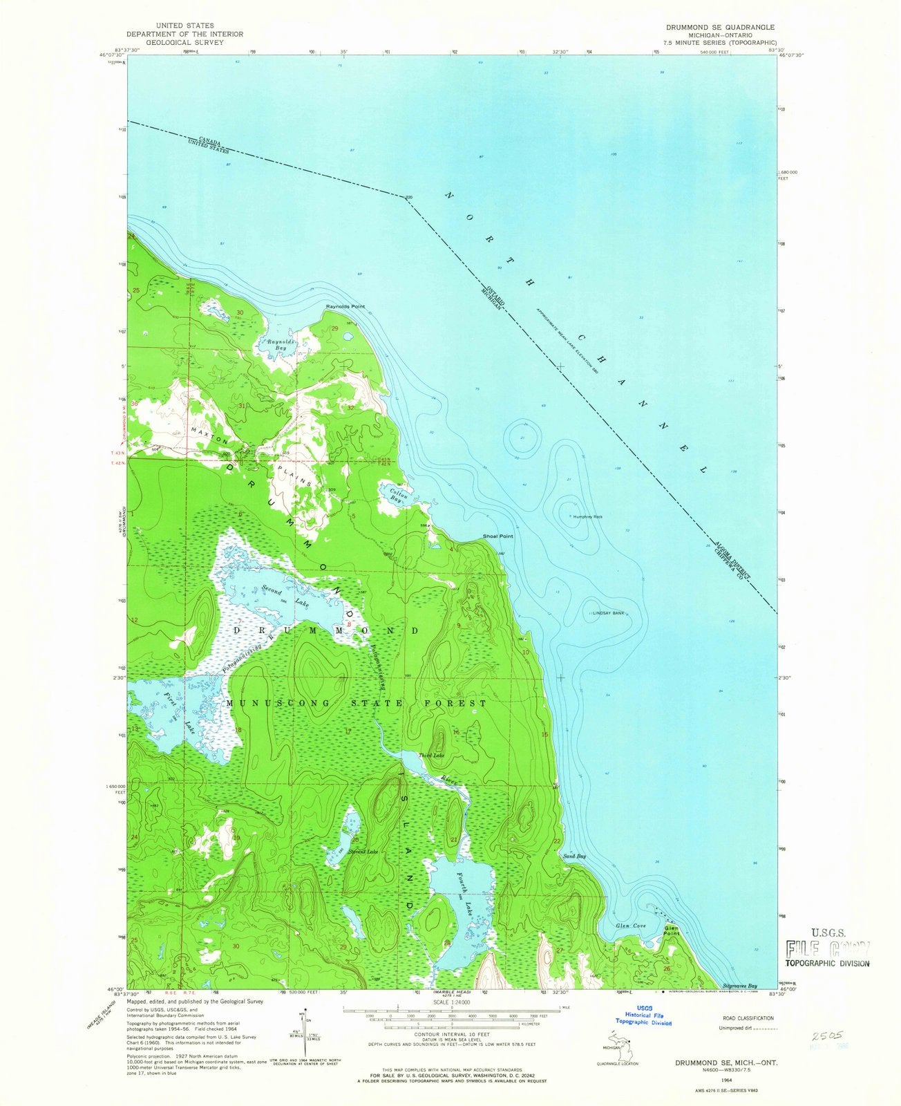 1964 Drummond, MI - Michigan - USGS Topographic Map