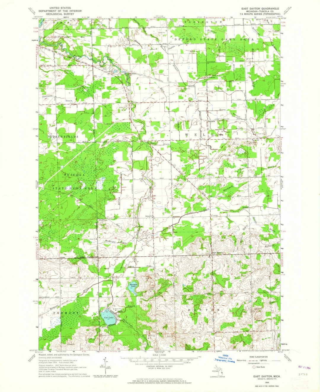 1963 Eastayton, MI - Michigan - USGS Topographic Map