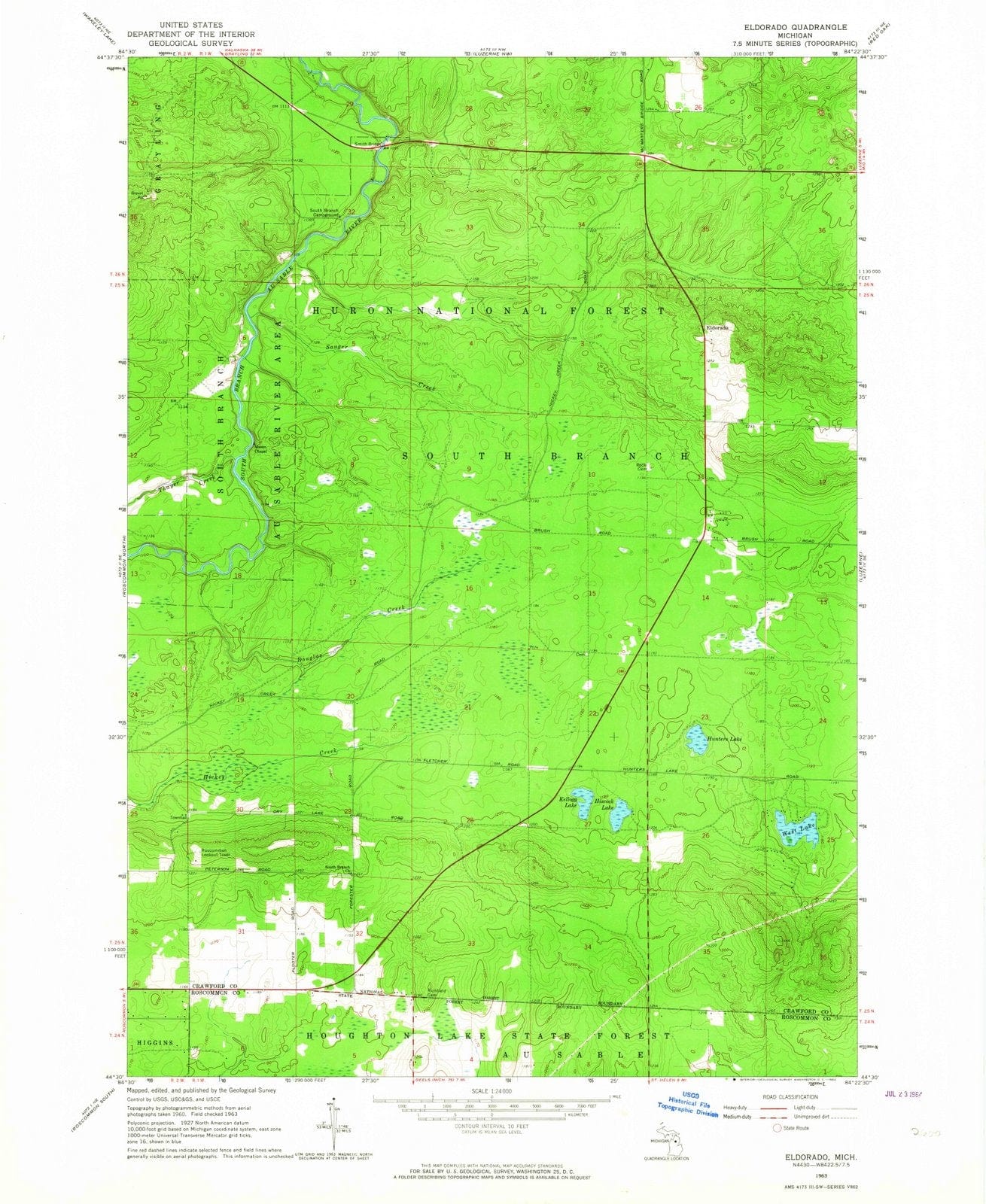 1963 Eldorado, MI - Michigan - USGS Topographic Map