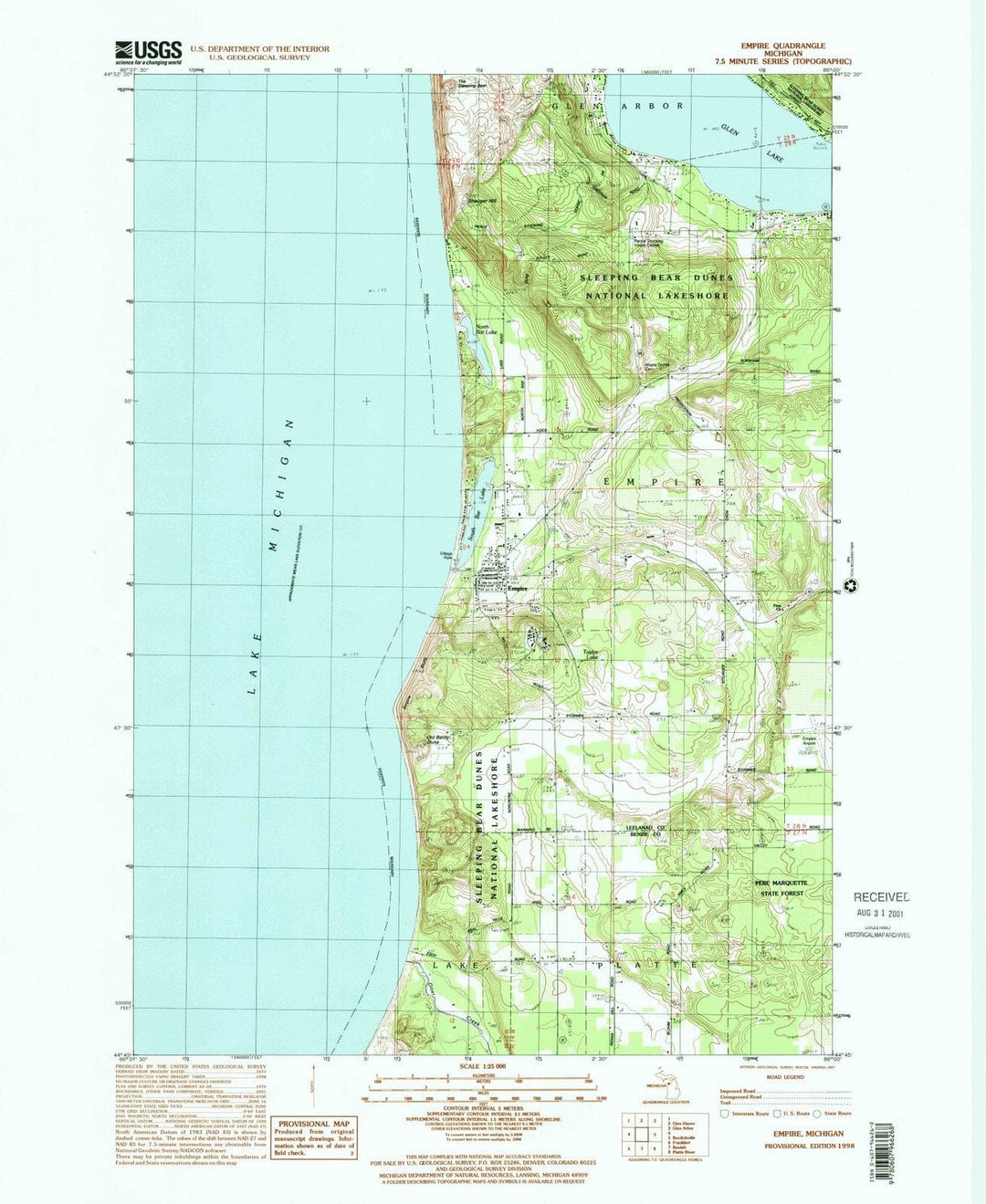 1998 Empire, MI - Michigan - USGS Topographic Map
