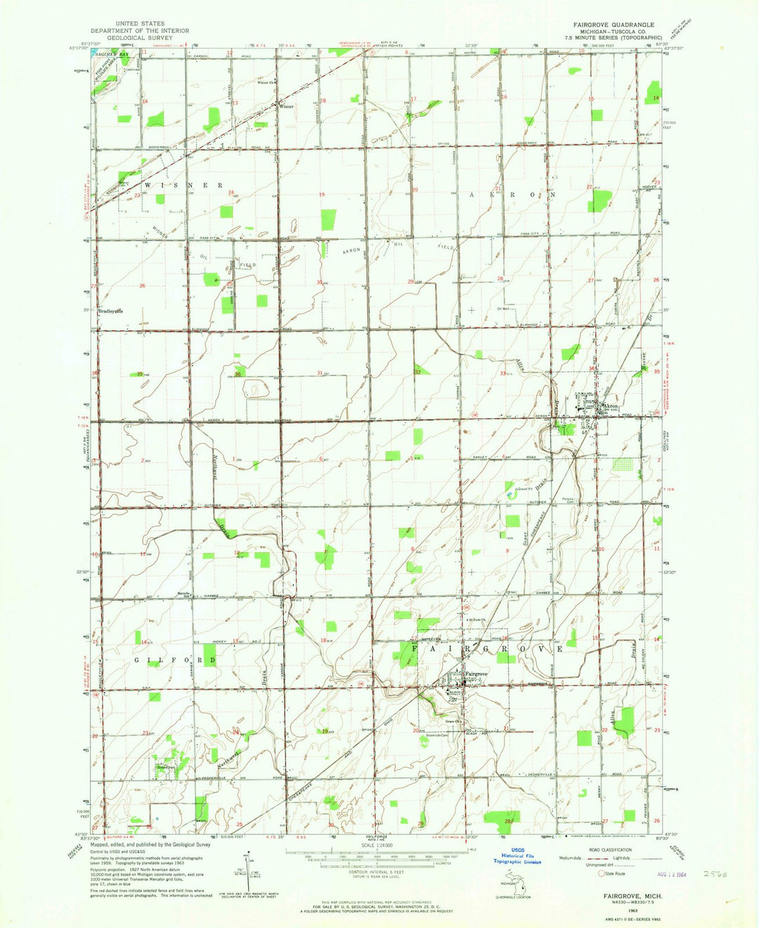 1963 Fairgrove, MI - Michigan - USGS Topographic Map