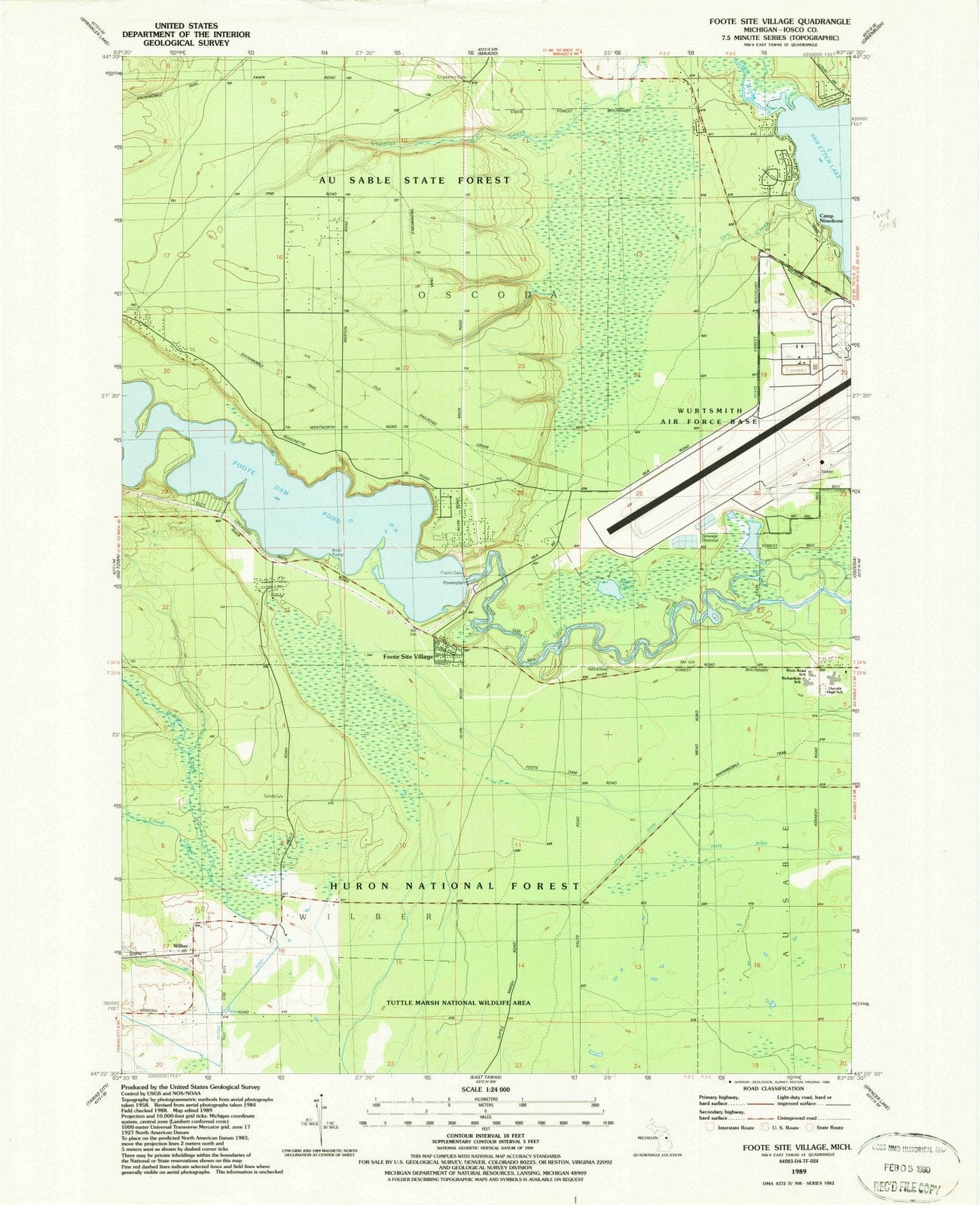 1989 Foote Site Village, MI - Michigan - USGS Topographic Map