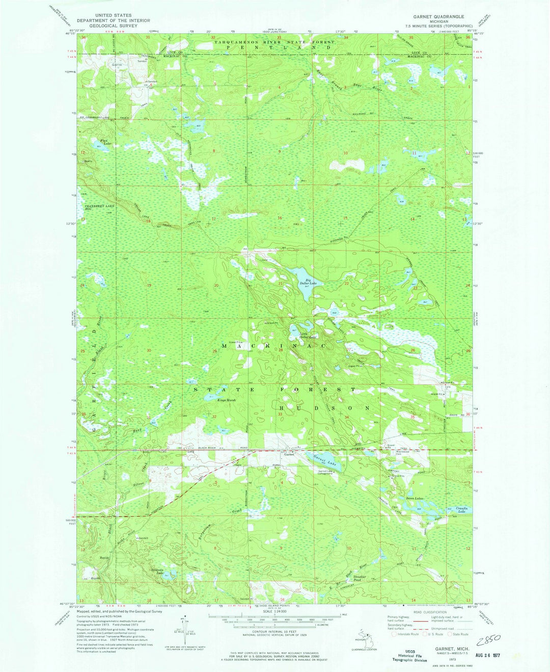 1973 Garnet, MI - Michigan - USGS Topographic Map