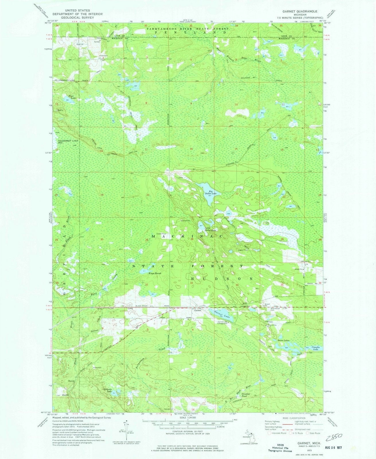 1973 Garnet, MI - Michigan - USGS Topographic Map
