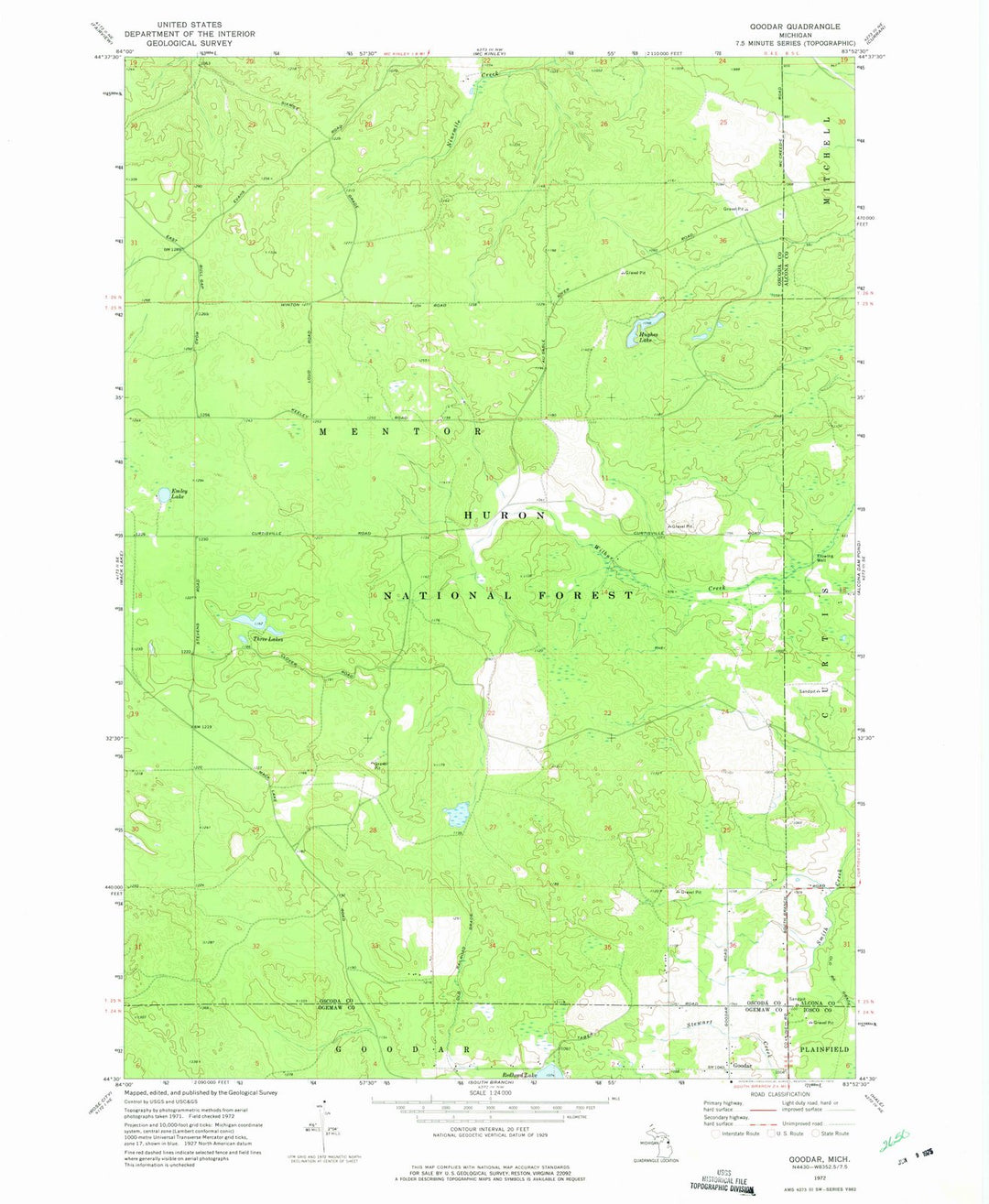 1972 Goodar, MI - Michigan - USGS Topographic Map