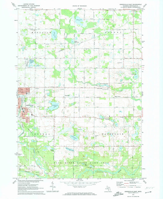 1972 Greenville East, MI - Michigan - USGS Topographic Map