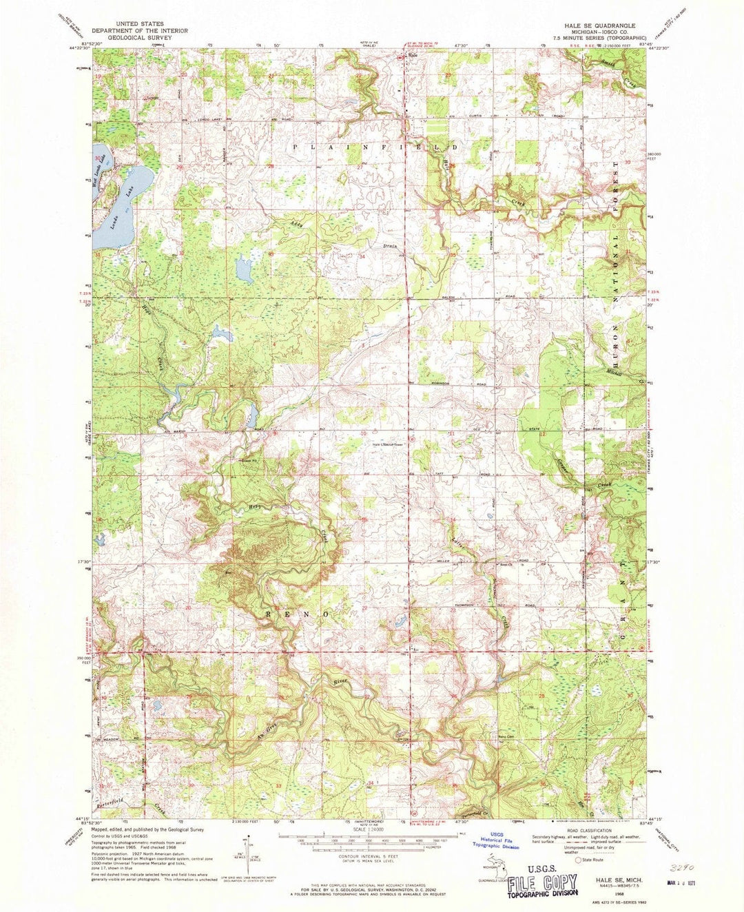 1968 Hale, MI - Michigan - USGS Topographic Map