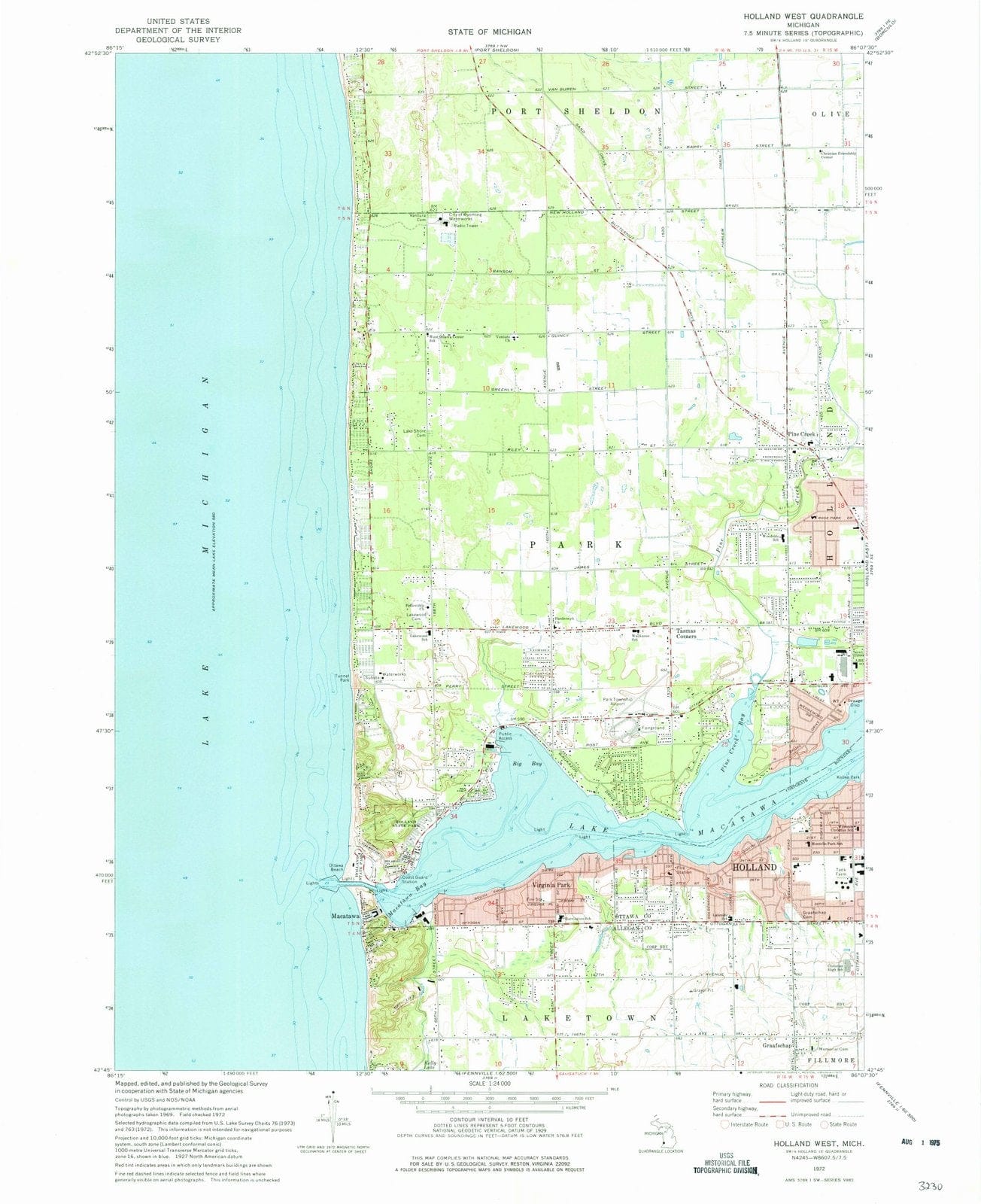 1972 Holland West, MI - Michigan - USGS Topographic Map