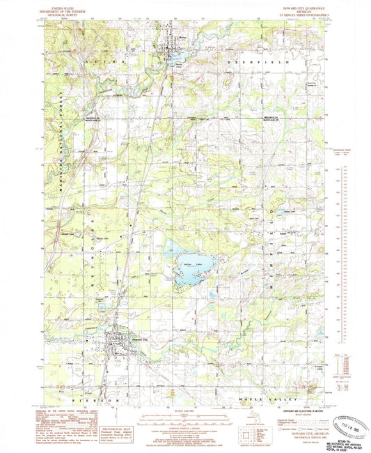 1985 Howard City, MI - Michigan - USGS Topographic Map