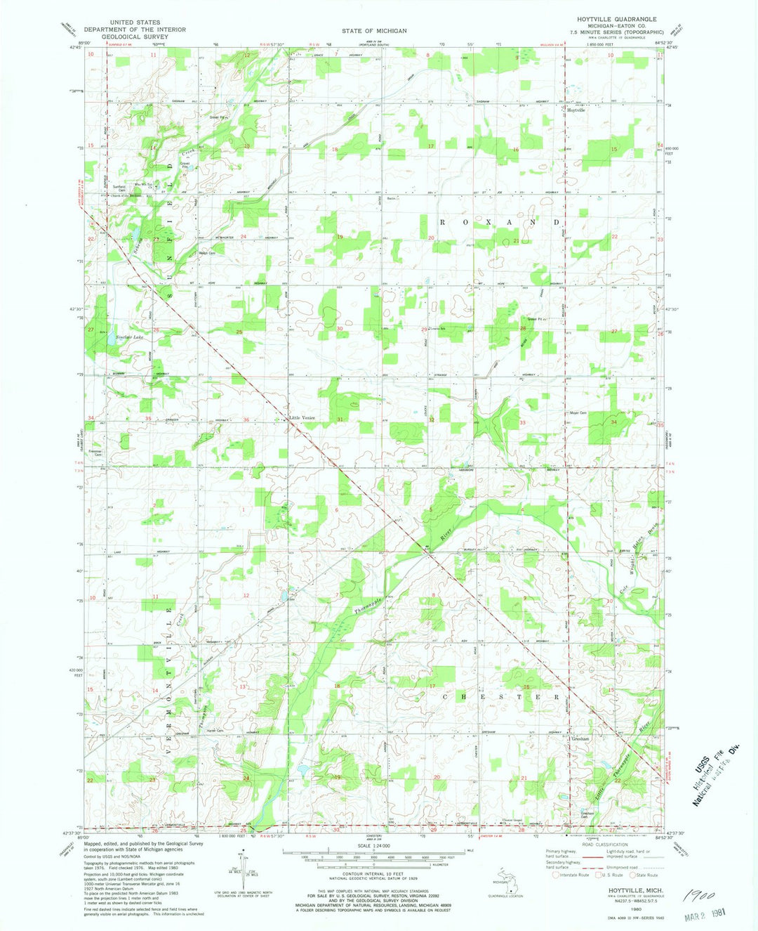 1980 Hoytville, MI - Michigan - USGS Topographic Map