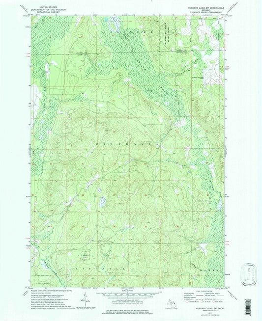 1972 Hubbard Lake, MI - Michigan - USGS Topographic Map