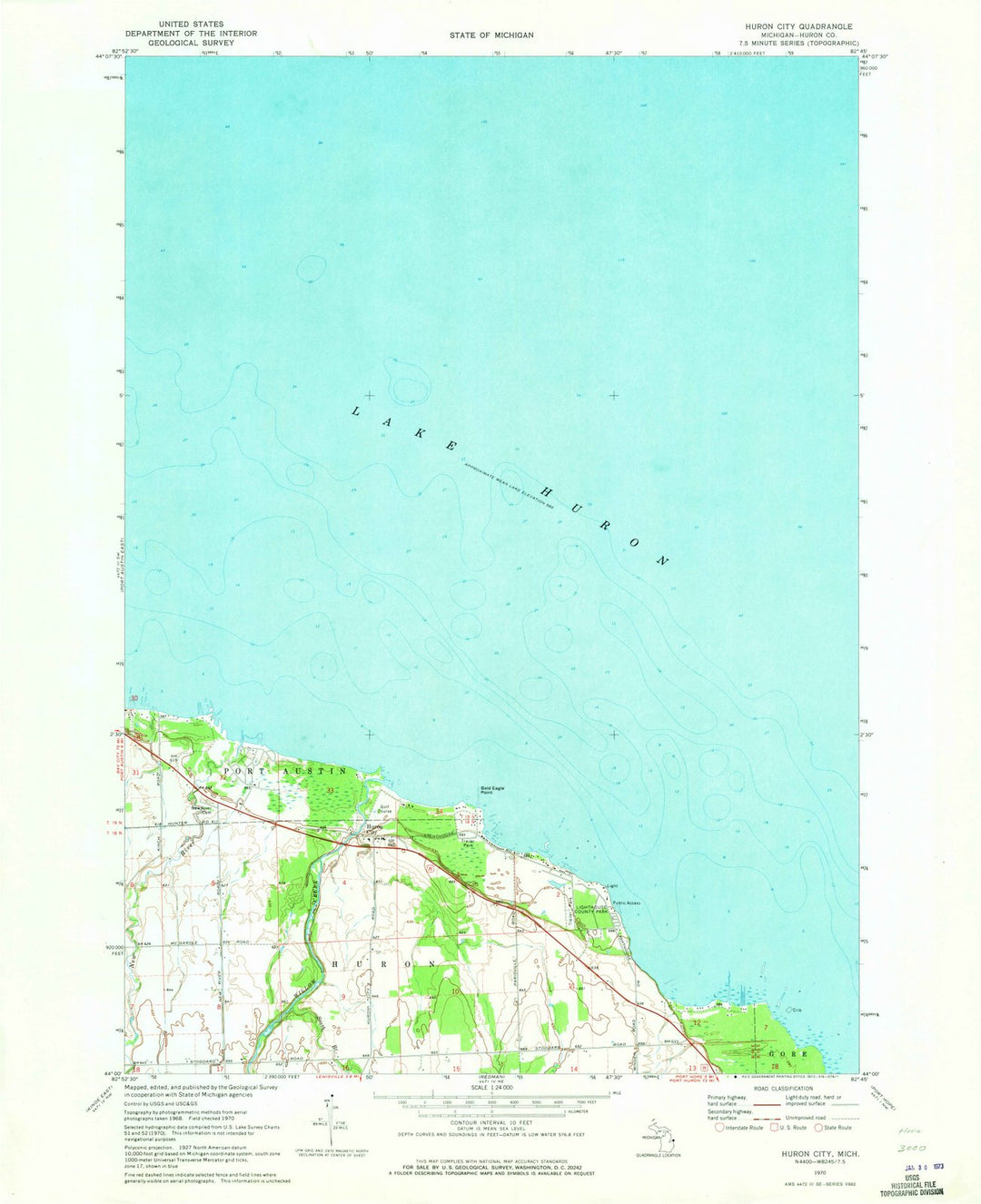 1970 Huron City, MI - Michigan - USGS Topographic Map