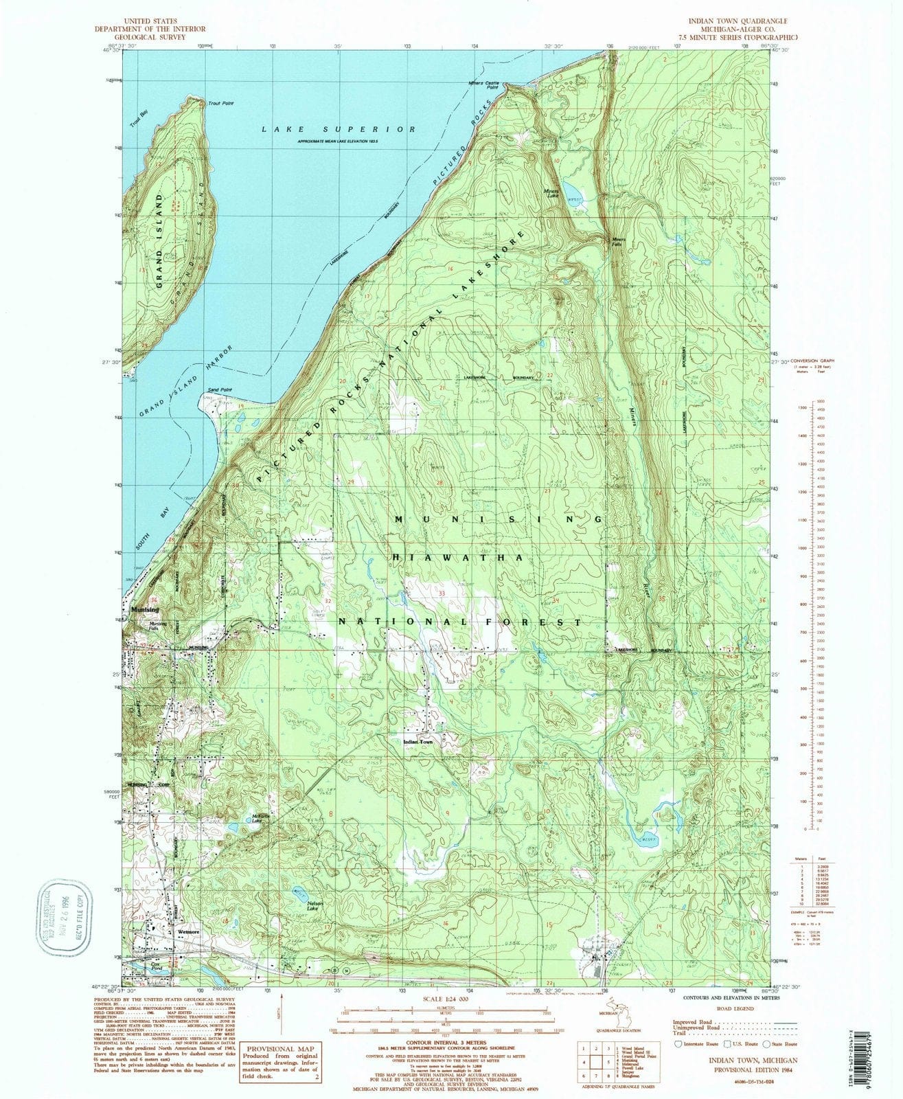 1984 Indian Town, MI - Michigan - USGS Topographic Map
