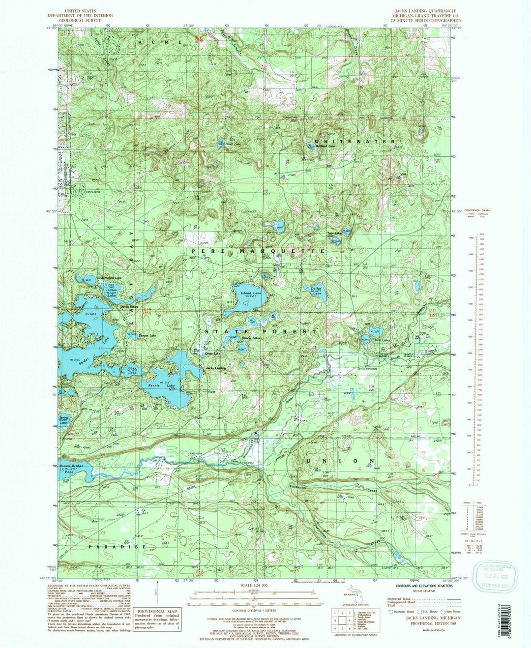 1985 Jacks Landing, MI - Michigan - USGS Topographic Map