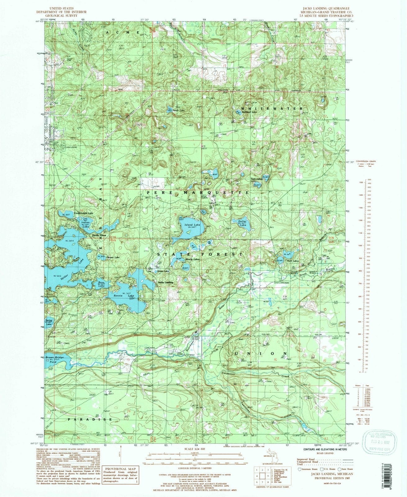 1985 Jacks Landing, MI - Michigan - USGS Topographic Map