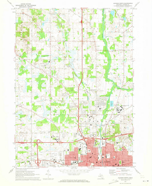 1970 Jackson North, MI - Michigan - USGS Topographic Map