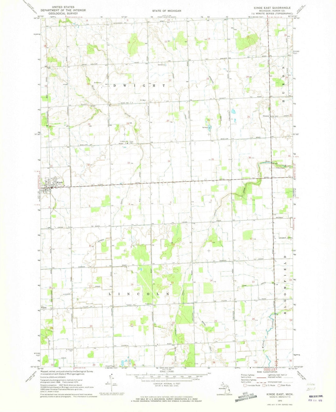 1970 Kinde East, MI - Michigan - USGS Topographic Map