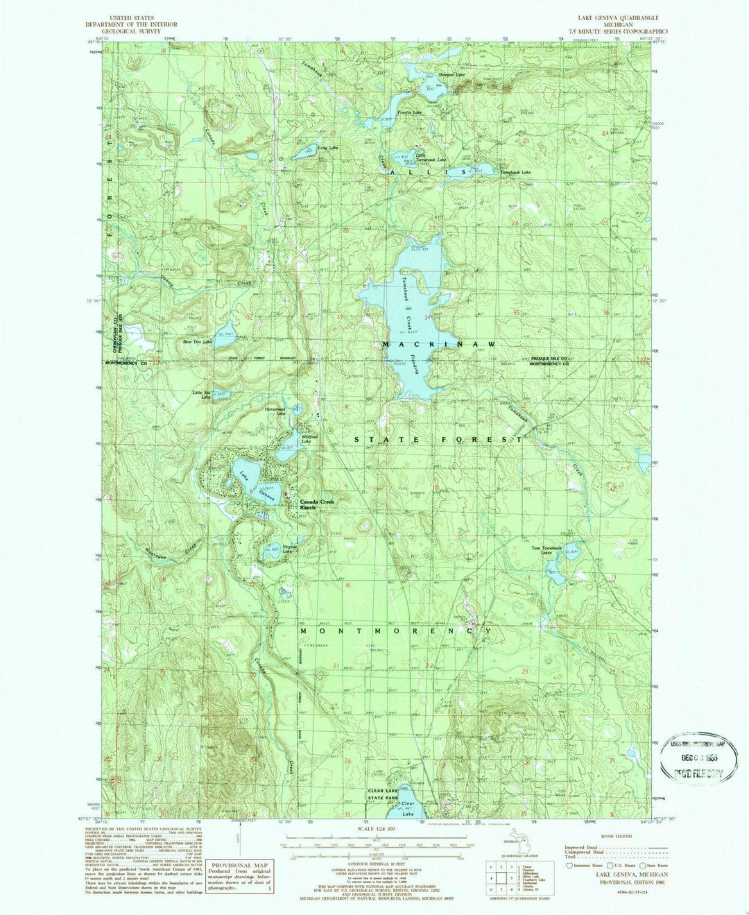1986 Lake Geneva, MI - Michigan - USGS Topographic Map