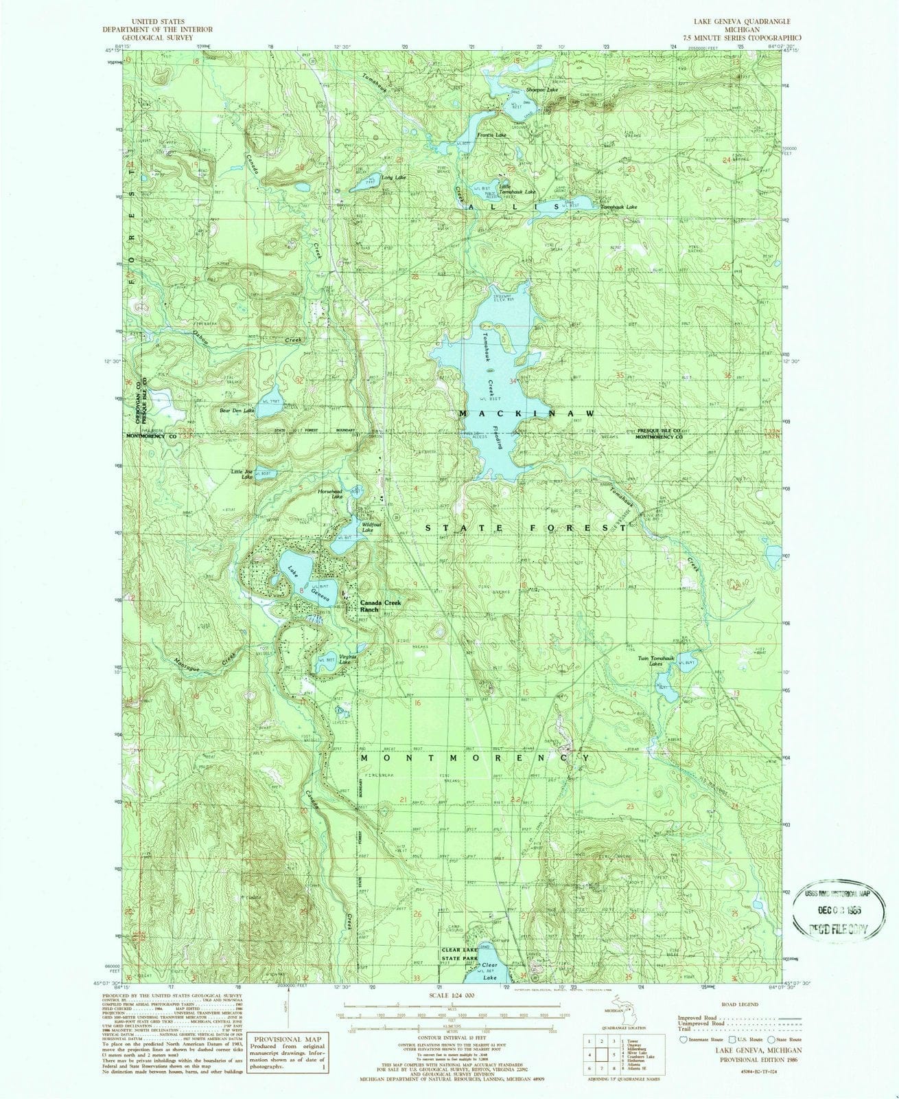 1986 Lake Geneva, MI - Michigan - USGS Topographic Map